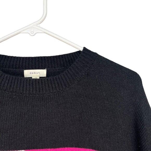 Dreamers by Debut Women's Rainbow Striped Sweater with Puff Sleeves XS - Picture 9 of 9